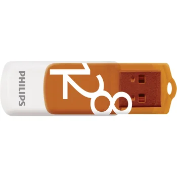 USB Flash Drive Philips Vivid Edition 128 GB USB 2.0, White / Sunrise Orange