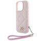 Karl Lagerfeld Quilted Initial Logo & Chain Strap iPhone 16 Pro Max Case - Pink
