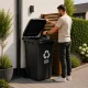 Set of 2 Waste Bins (2x 240L), Black and Brown