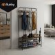 Ruhhy 27036 Hallway Coat Rack with Shoe Bench, Black