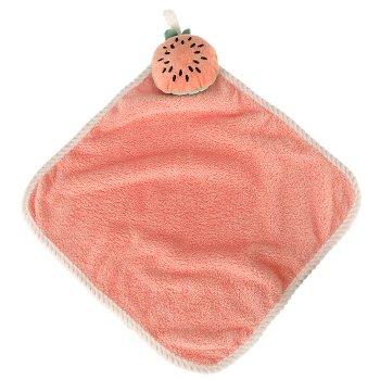 Kids Hand Towel with Plush Watermelon for Kindergarten 30x30cm, Pink
