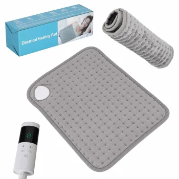 Electric Heating Pad 30x40 cm, 45W, 9 Heat Levels, Timer, Grey