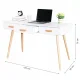 Modern desk with 3 drawers, console and vanity table function, white