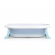 Foldable Baby Bathtub with Newborn Insert and Thermometer, Blue