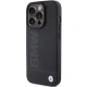 BMW iPhone 15 Pro Case Leather Hot Stamp, Black