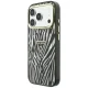 Guess IML Zebra Glitter Triangle Logo MagSafe Case for iPhone 17 / 18 Pro Max - Silver