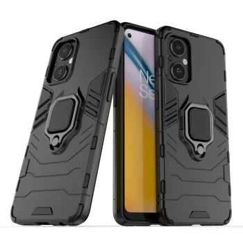 Ring Armor Hybrid Case for OnePlus Nord N20 5G with Ring Holder, Black
