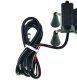 Motorcycle phone mount with USB charger, 360° rotation, black