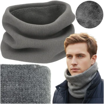 Trizand Warm Fleece Neck Warmer 20674, Unisex Tube Scarf, Grey