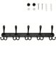 Wall Mounted Coat Rack 45cm with 10 Hooks, Black