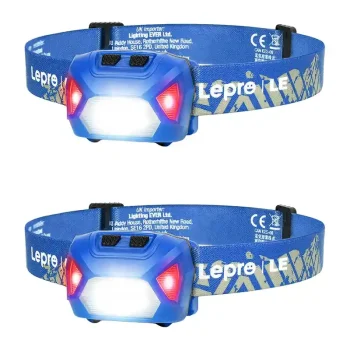 Lepro 320014-B-2 LED Headlamp, 2-Pack, 300 lm, IPX4, Blue