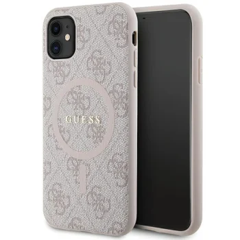 Guess iPhone 11 / XR Case 4G Collection Leather Metal Logo MagSafe, Pink
