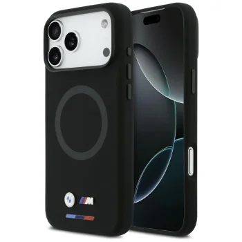 BMW M Silicon Logo MagSafe Case for iPhone 17 Pro Max, Black
