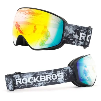 Rockbros SP284 Kids Ski Goggles Anti-Fog with UV Filter - Black