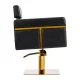 Gabbiano Toledo Hairdressing Chair, Black with Gold Base