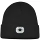 Rechargeable LED Beanie Hat with Headlamp, Black