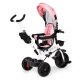 ECOTOYS Kids Tricycle with 360° Swivel Seat and Parent Handle, Pink