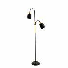 Industrial Floor Lamp 2-Light Adjustable Standing Light 195cm, Black