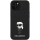 Karl Lagerfeld iPhone 15 Case Glitter Ikonik Logo Metal Pin, Black