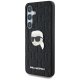 Karl Lagerfeld Leather Monogram Pin Logo Karl Head vāciņš Samsung Galaxy S25 Melns