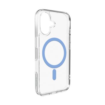 Puro Lite Mag TPU+PC Case Compatible with MagSafe iPhone 17 - Transparent with Blue Ring