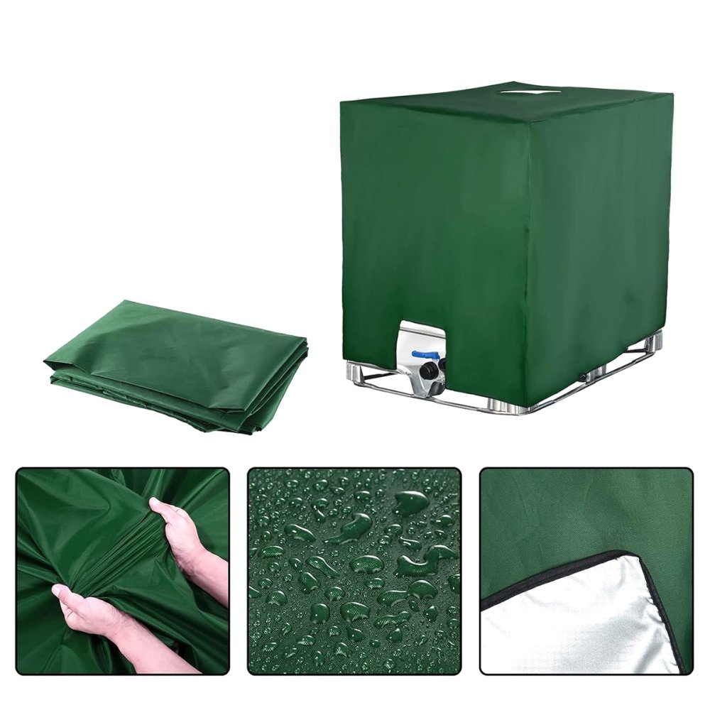 IBC Tote Cover for 1000L Water Tank UV Resistant, Green (2)