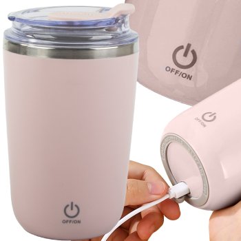Rechargeable Self-Stirring Mug 350ml, Stainless Steel Thermal Cup with USB-C
