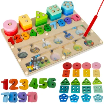 Kruzzel 00026509 Wooden Educational Sorter 3-in-1 Montessori