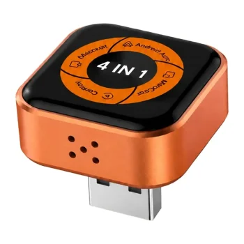 Carlinkit Mini Ultra 6 Wireless CarPlay and Android Auto Adapter, Black/Orange