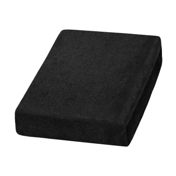 Black Terry Cloth Fitted Sheet for Massage Table 70x190 cm