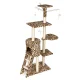 Petsi Cat Tree 138 cm with Scratching Posts, Hammock & Condo, leopard print
