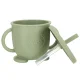 Silicone Baby Feeding Set Owl, 8 Pieces, Green