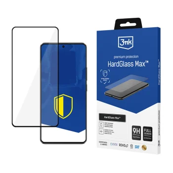 Tempered Glass Screen Protector 3mk HardGlass Max for Xiaomi Poco X6 Pro 5G, Black