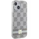 DKNY iPhone 15 Plus Case IML Checkered Mono Pattern MagSafe, Beige