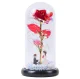 Eternal Rose in Glass Dome with RGB LED Light and Figurine