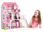 Wooden Dollhouse XXL with Elevator and Slide, 16 Furniture Pieces, ECOTOYS