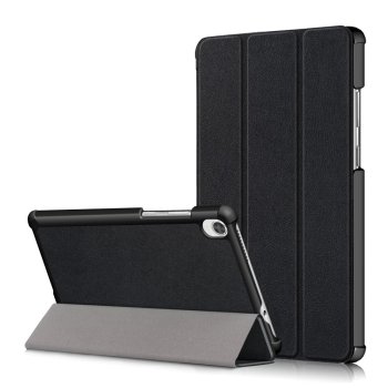 Lenovo Tab M8 (2nd Gen) Tri-fold Stand Leather Case Cover, Black