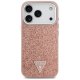 Guess Glitter Triangle Logo MagSafe Phone Case Cover iPhone 17 Pro - Pink