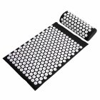 Acupressure Mat and Pillow Set for Back Neck and Shoulder Pain Relief, black
