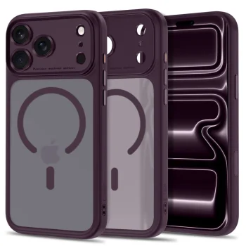 Tech-Protect MagPeak MagSafe CC Case for iPhone 18 Pro Max / 17 Pro Max, Dark Cherry Matte