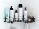 Loft corner bathroom shower shelf hanging hook black