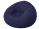 Inflatable Velour Pouf Chair, Navy Blue