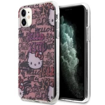 Hello Kitty iPhone 11 / XR Case IML Tags Graffiti, Pink