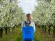 Battery backpack pressure garden sprayer with long telescopic lance, 16L, blue