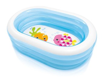 Intex 57482 Inflatable Kids Pool, Oval, 163x109x46 cm