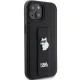 Karl Lagerfeld iPhone 15 Plus / 14 Plus Case Gripstand Saffiano Choupette Pin, Black