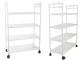 Mobile Storage Cart on Wheels, 4 Tiers with Hooks, 86x56x26.5 cm