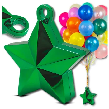 Bakalu Balloon Weight Star, Green, 10 cm
