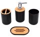 Set of 6 Bathroom Accessories (Brush, Liquid Soap Dispenser, etc.), Black