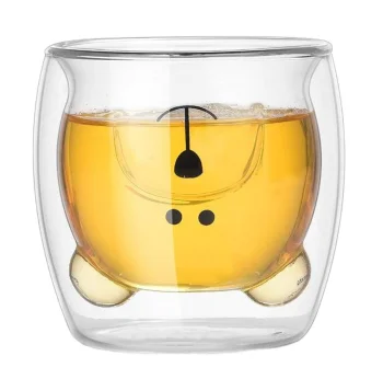 Double Wall Glass Bear Mug 250ml
